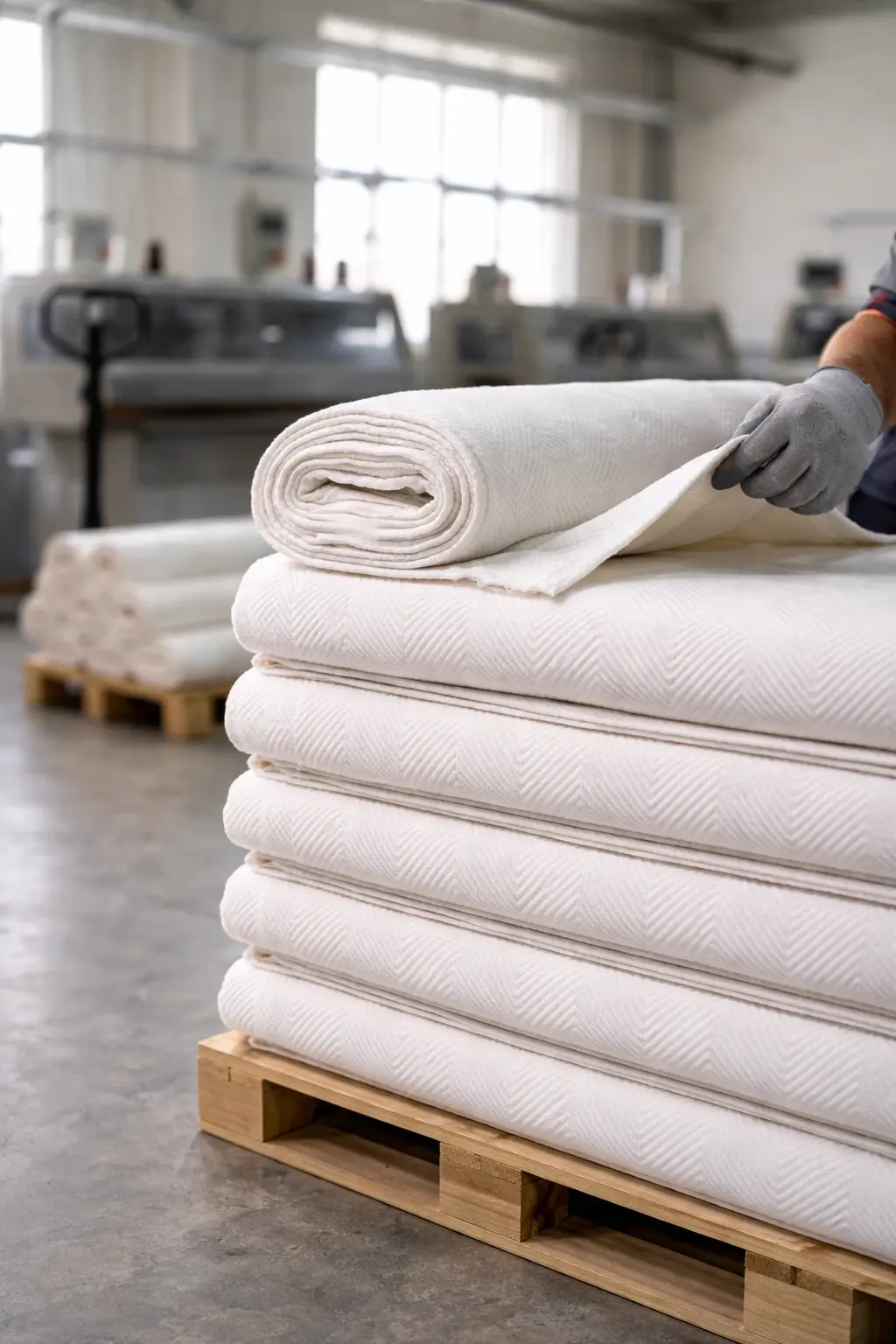 Kayseri yatak üretiminde kumaş detayları